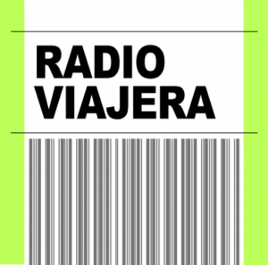 Logotipo de Radio Viajera con fondo verde y código de barras en la parte inferior